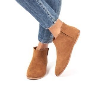 TKEES - Sienna Tan Suede Slip-on Ankle Boots